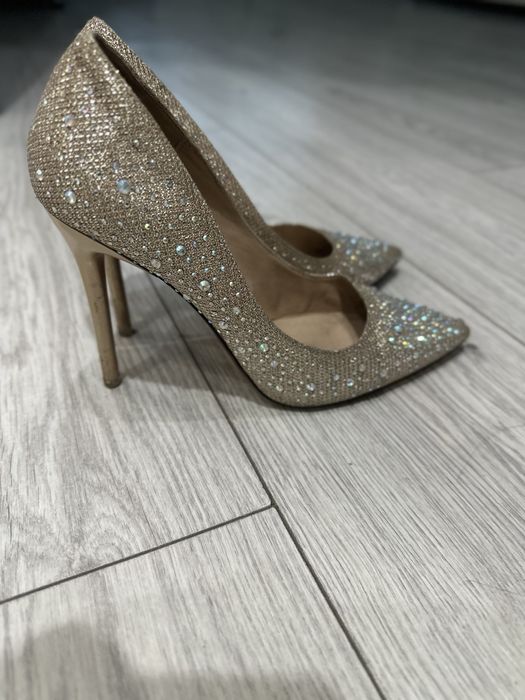 Туфли со стразами цвет золотстый