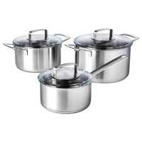 NOU! Set oale, cratita - 6 piese inox/sticlă