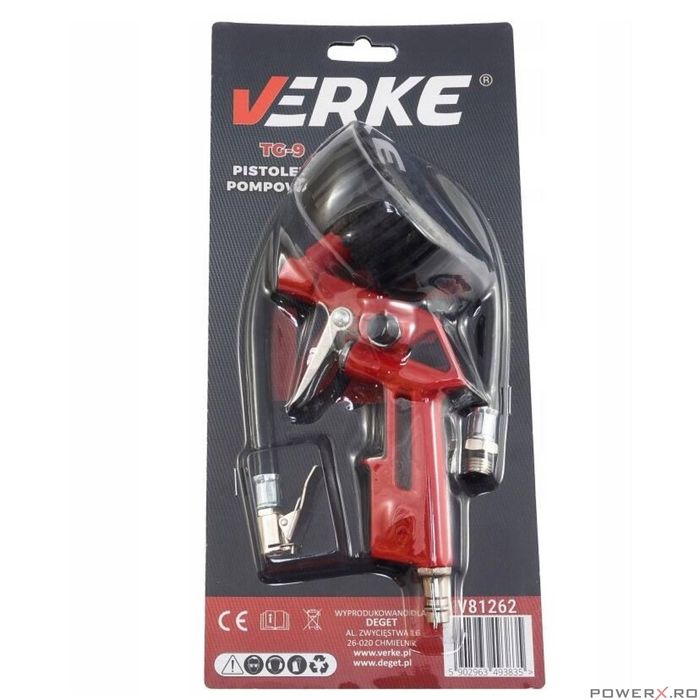 Pistol manometru, 12 bar, lungime furtun 360 mm, Verke