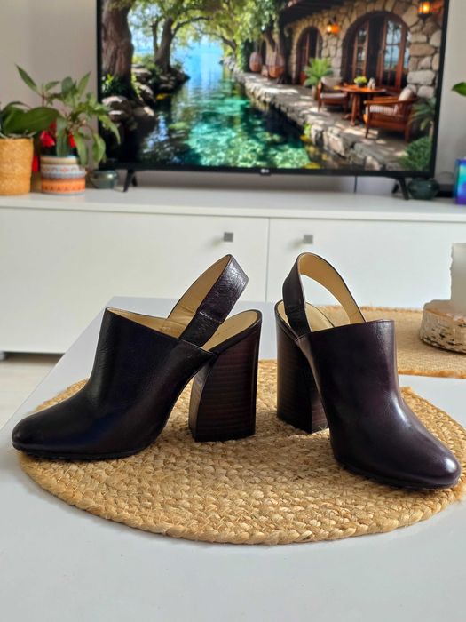 Botine ZARA -> New Cow Leather Slingback High Heel Shoes