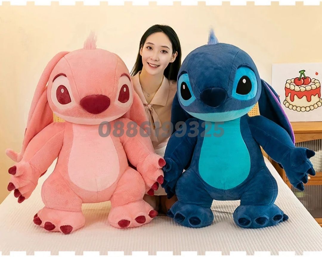 100см Голям Плюшен Стич, Lilo Stitch плюшени играчки, Мек и пухкав
