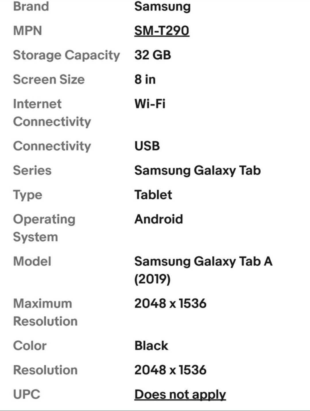 Samsung Galaxy Tab A 8
Модел SM-T295