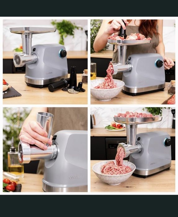 Crusher 1400 1360W електрическа месомелачка, с 1 нож и 3 режещи плочи.