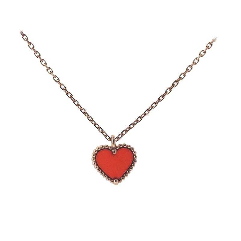 Van Cleef & Arpels VCA Silver Sweet Alhambra Red Heart Дамско Колие