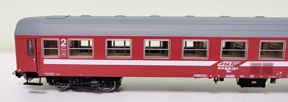 macheta vagon de călători clasa 2 seria 20-55 CFR tip Y Ep.VI scară H0