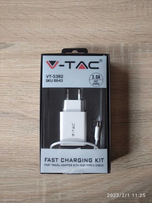 Зарядно USB-C V-TAC, fast charge