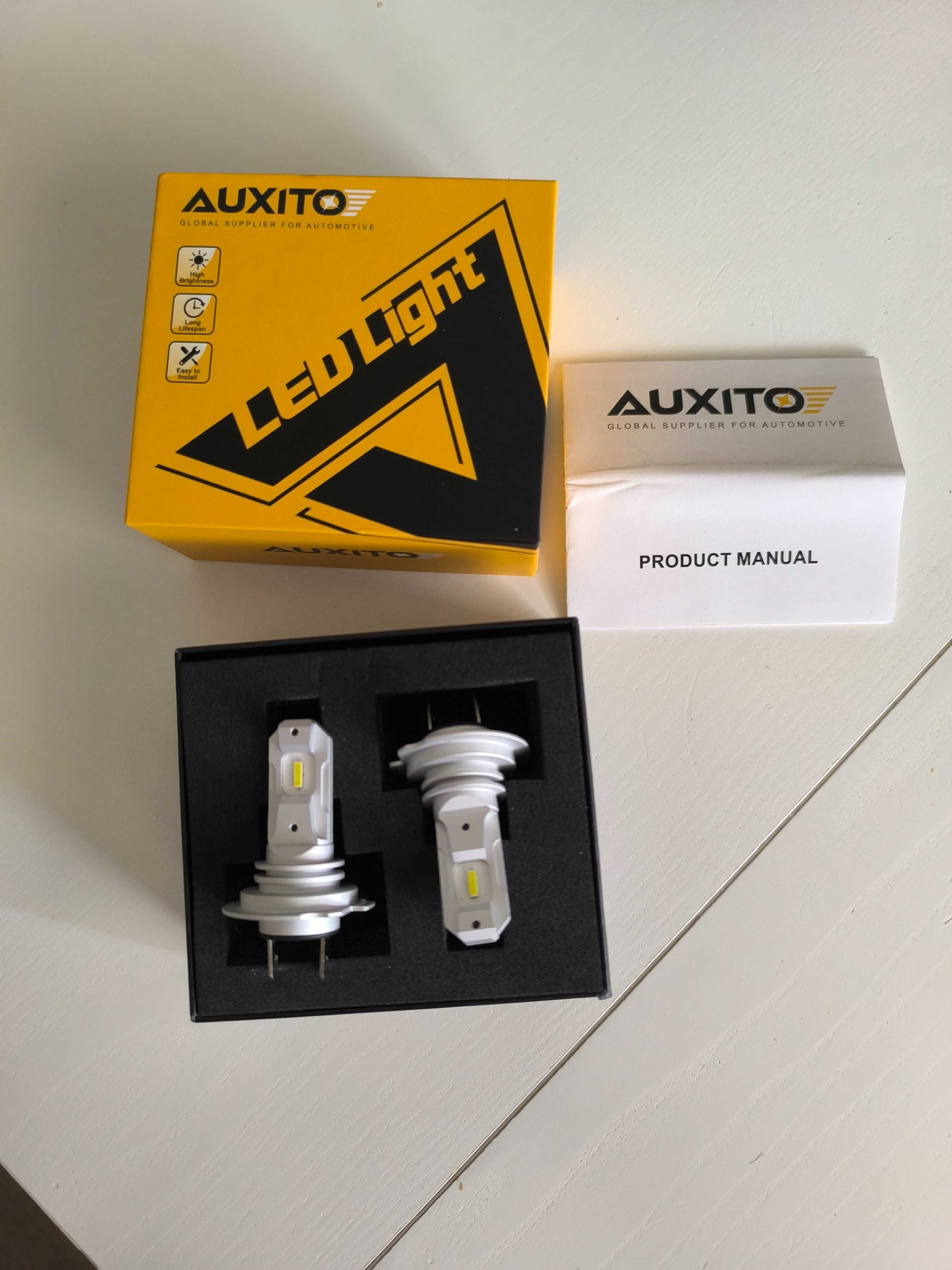 led h7 Auxito ,Set 2 becuri  lumina 6500K, 12000 lumeni,