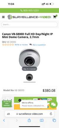 Camera de supraveghere dome Canon VB-S800D Full HD zi si noapte NOUA