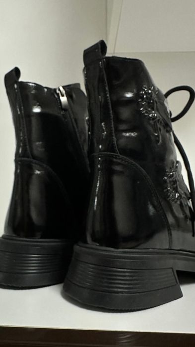 Сапоги, зимние, лаковые