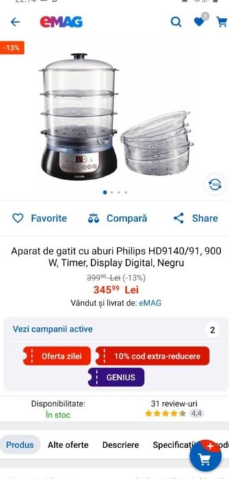 Aparat de gătit cu aburi Philips