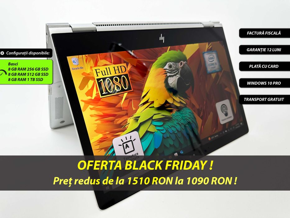 Laptop HP Intel i5 8 gb ram 13.3 inch Touch TabletMode Garantie 1 an