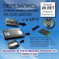 Оцифровка видео-кассет VHS, VHSC, Minidv, Hi8 и других от 800 тг.
