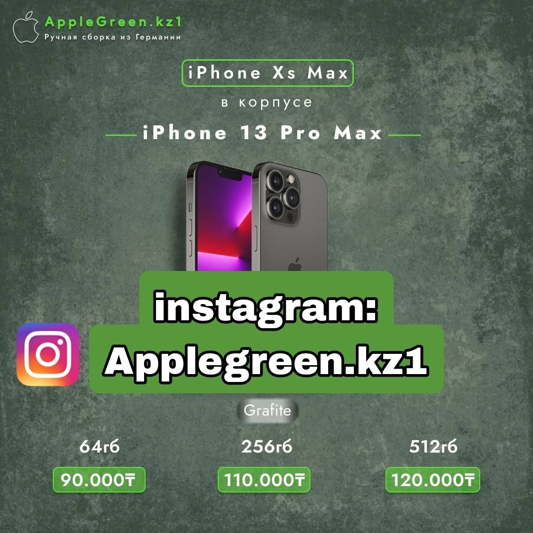 iPhone Xs Max в корпусе 13 Pro Max чёрный