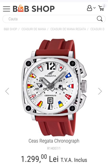 Ceas Regata barbati - nou