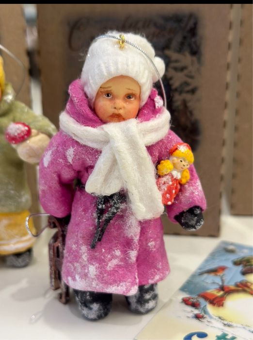 Ватные Елочные игрушки, ручная работа