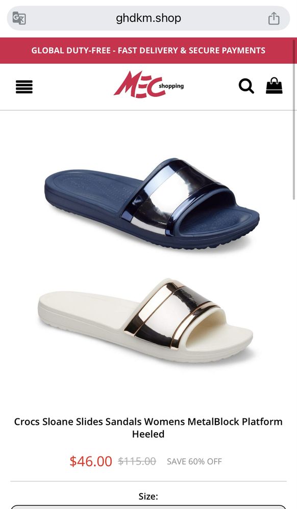 Джапанки Crocs W10