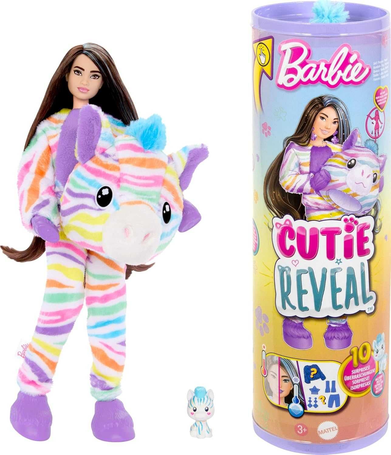 Кукла Барби Barbie Cutie Reveal С костюм на шарено Зайче Зебра 2 вида