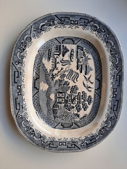 Set de punch vintage, vaza si tava din piatra