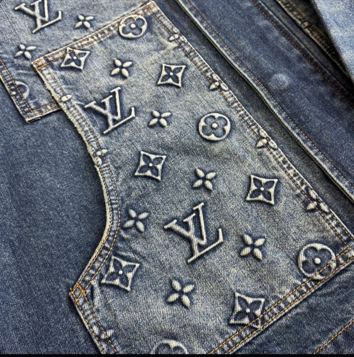 Louis Vuitton Compleu Jacheta+Blug denim LV model Workwear Carpenter
