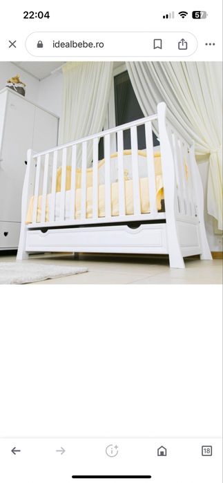 Vand patut bebe cu saltea si protectii