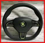 Volan sport piele skoda comenzi piele perforata asigur si montaj