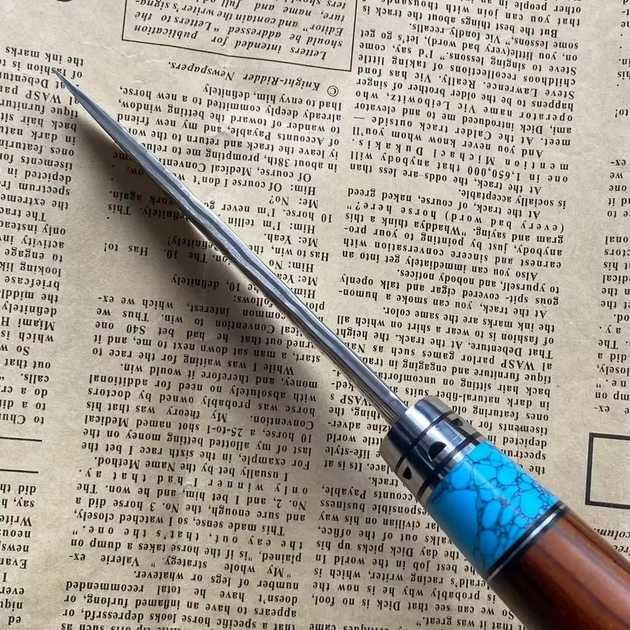 Cutit japonez, lama DAMASC, teaca piele imprimata