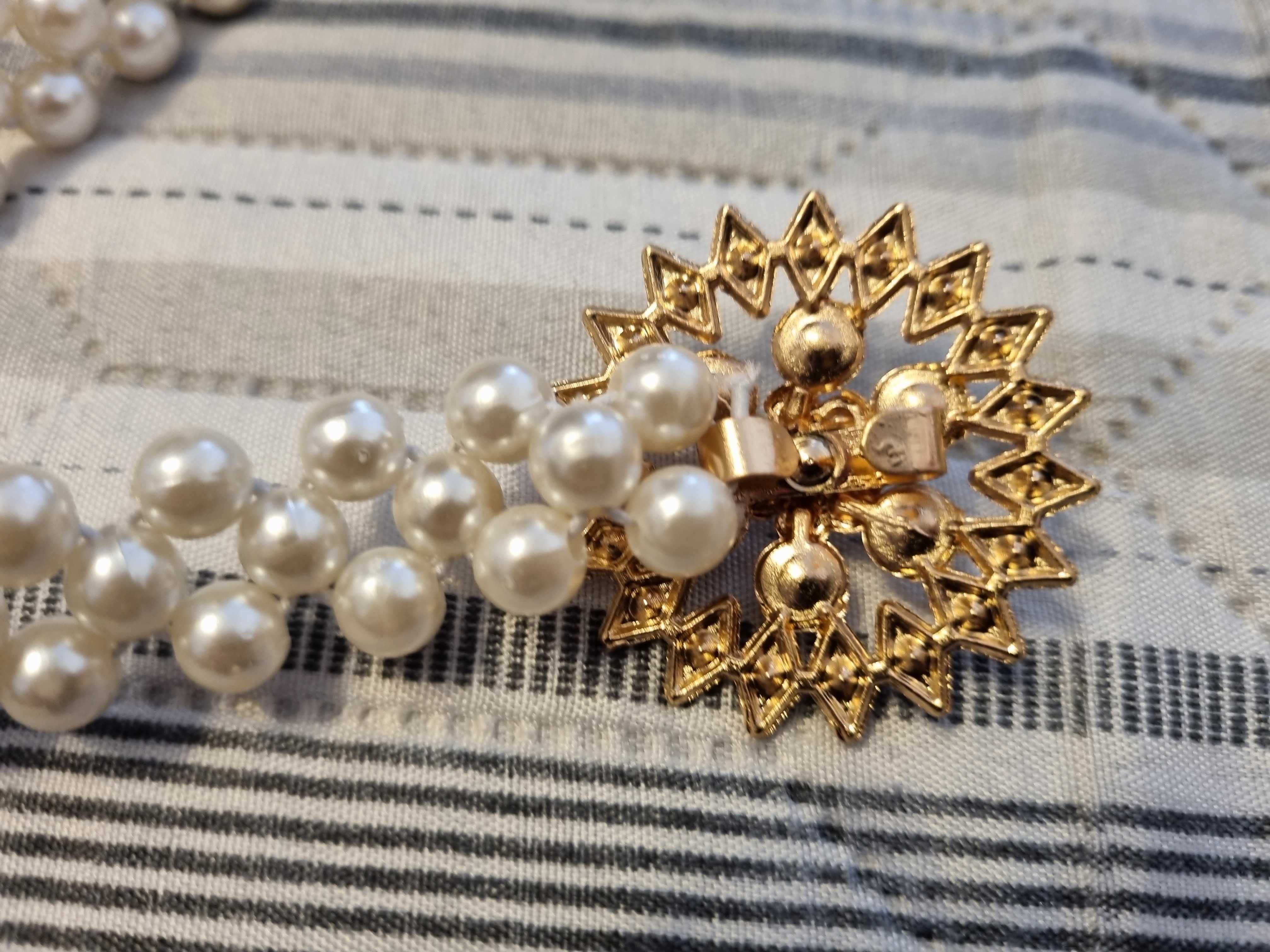Centura decorativa cu perle artificiale si strasuri - pentru mireasa