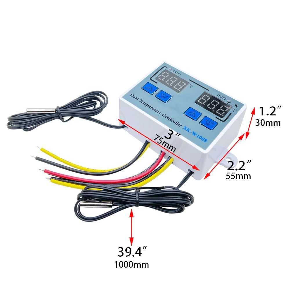 Termostat dublu 220VAC digital plus senzor temperatura