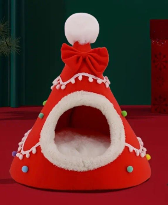 Новый год Кошачий дом лежанка кот котёнок щенок чихуахуа шпиц