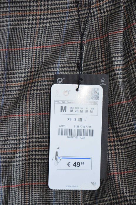 NOU! Pantaloni office din lână în carouri ZARA