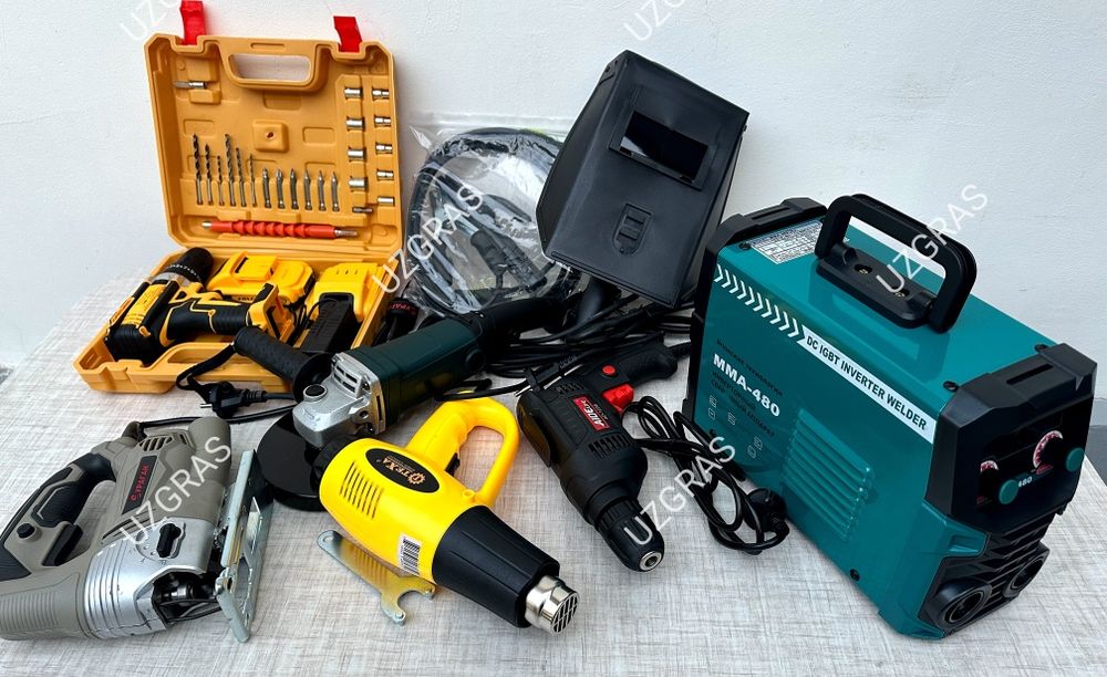 Сварка + дрель + фен + лобзик + болгарка + шуруповерт 6в1 оригинал