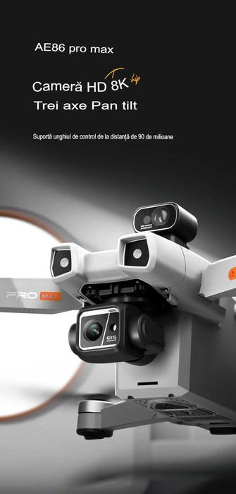 Drona ae86 pro max rc drona whit 3 axis anti shake gimbal 8k hd dual