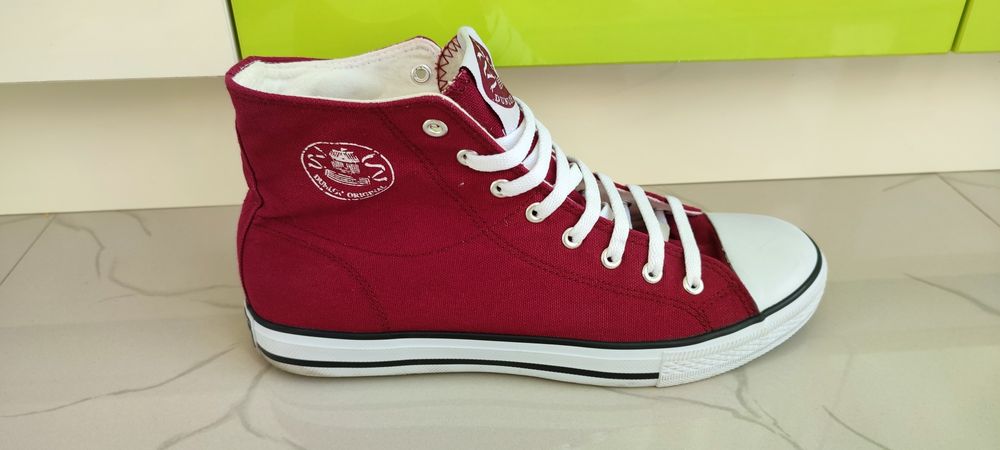 Teniși Trainers Dunlop hi top, tip Converse, Burgundy, 43