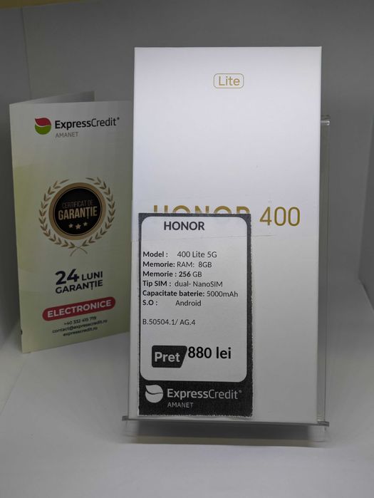 Honor 400 Lite 5G 8/256Gb nefolosit (Iulius)(B-50504.1) Garanție 2 ani