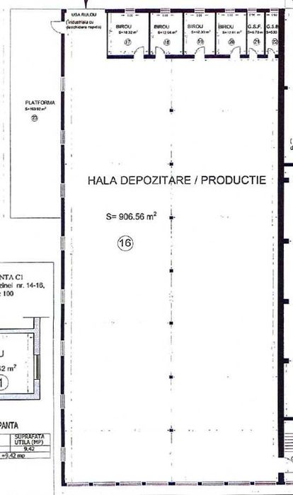 Hala industriala 970 mp de inchiriat in Cisnadie