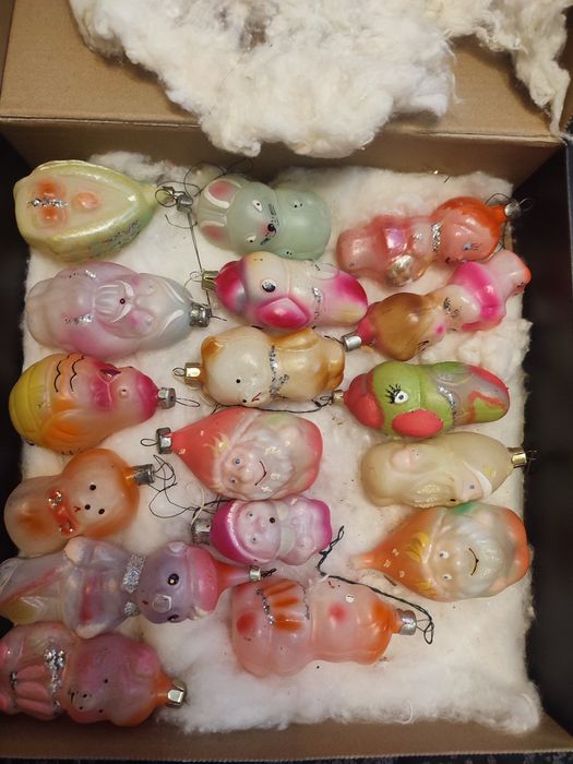 Стеклянные елочные игрушки,персонажи