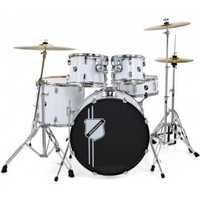 Set de tobe acustice Millenium Focus 20 Drum Bundle White culoare alba