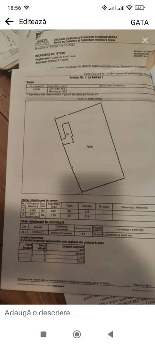 De vânzare teren intravilan in comuna Gemenele la 25 km