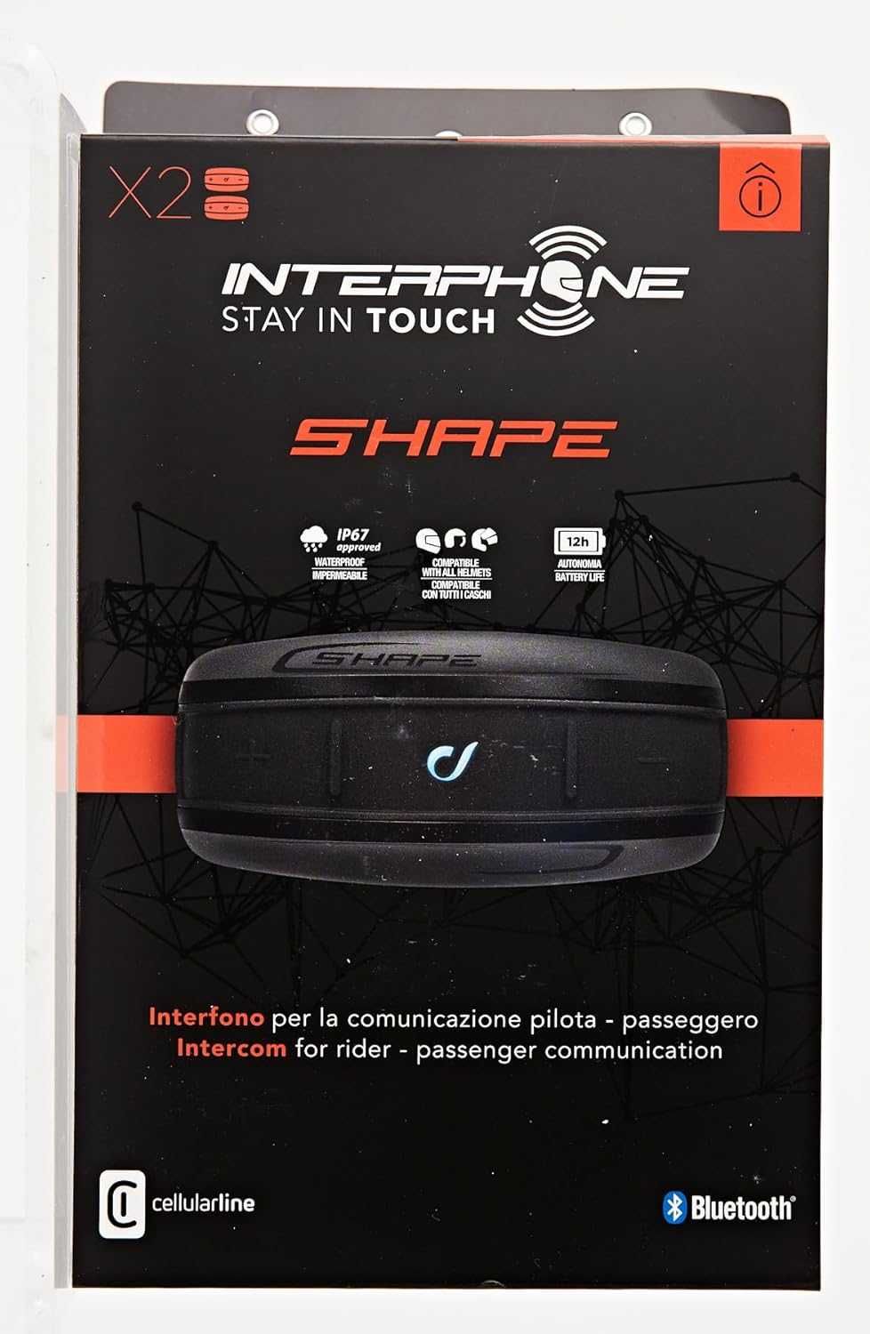 Bluetooth интеркоми за мотоциклет, 2 броя- водач към пътник INTERPHONE