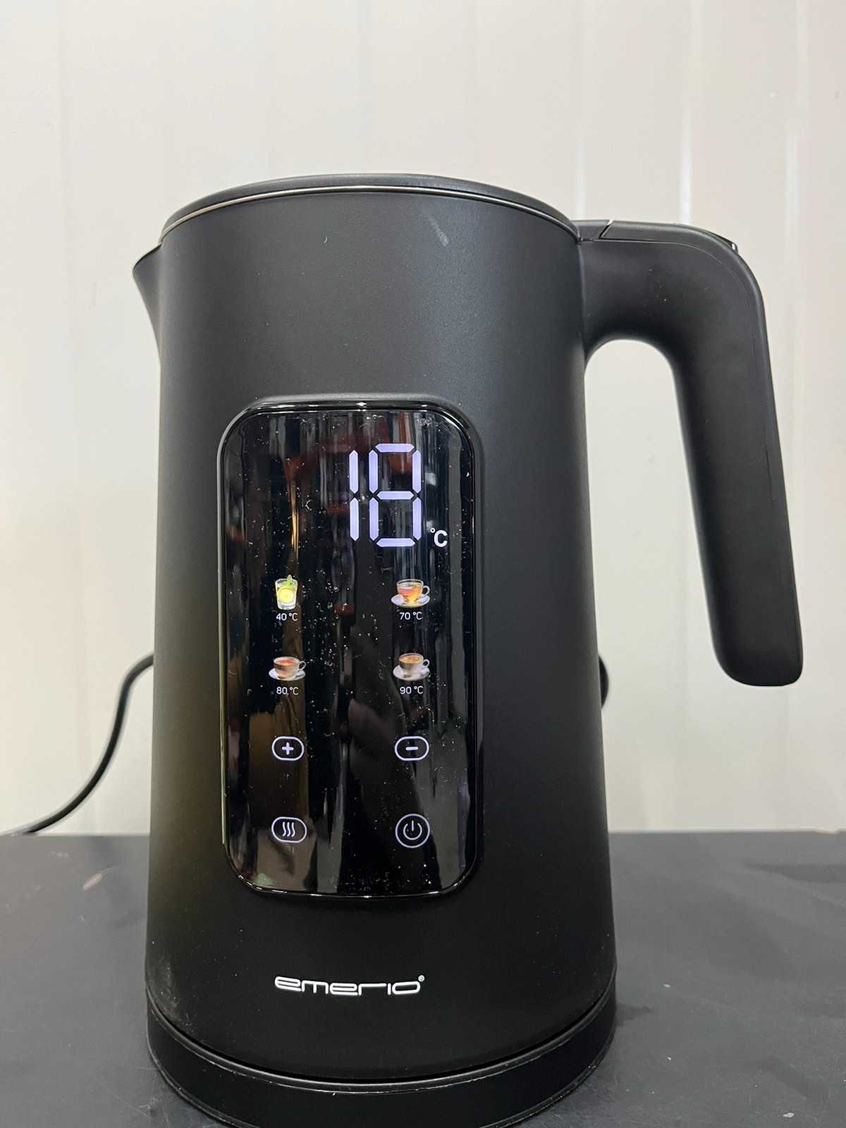Чайник кана EMERIO, Неръждаема стомана 1,7L, 40-100C, Дисплей, 2200W