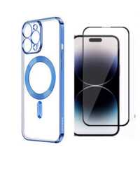 Iphone 14/15 PLUS PRO MAX Husa Magnet Case Color si Folie Sticla 100H