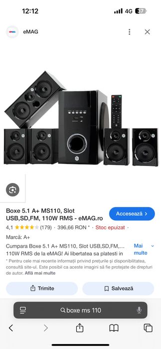 Boxe Home cinema MS 110w rms
