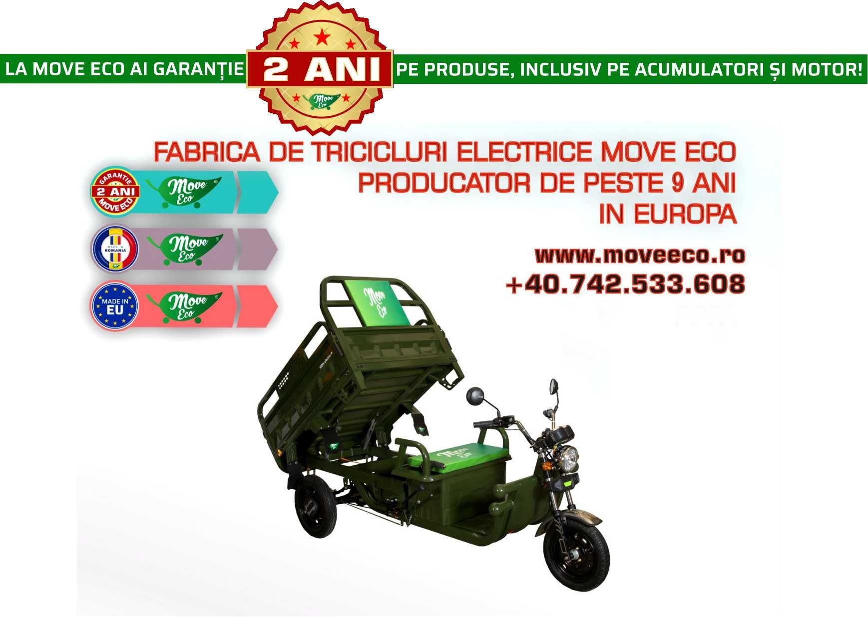 Noul Triciclu electric Cargo 500 EEC MD 2022 cu RAR si COC MoveEco