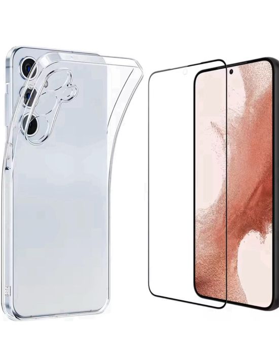 Samsung S25 FE S25 EDGE - Husa Simplity Clara / Neagra si Folie Sticla