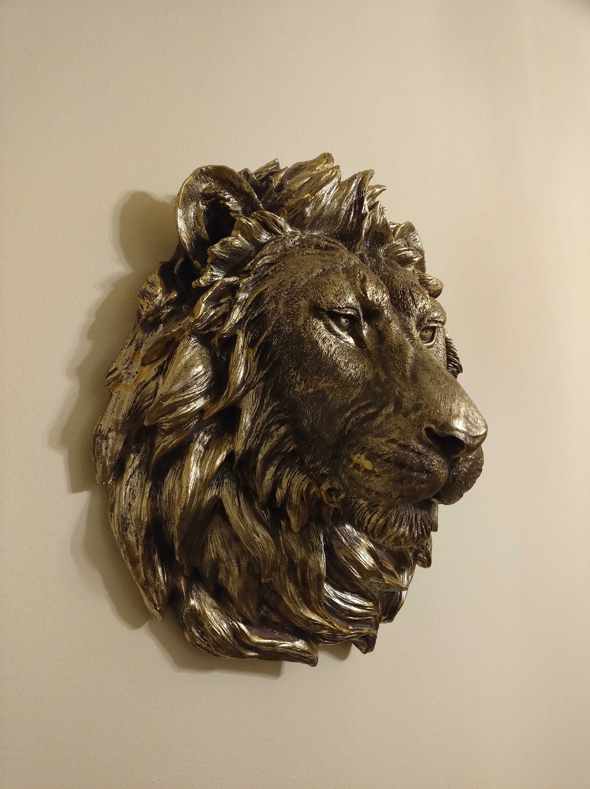 Lion Head Sculptură de artă montată pe perete, 3d