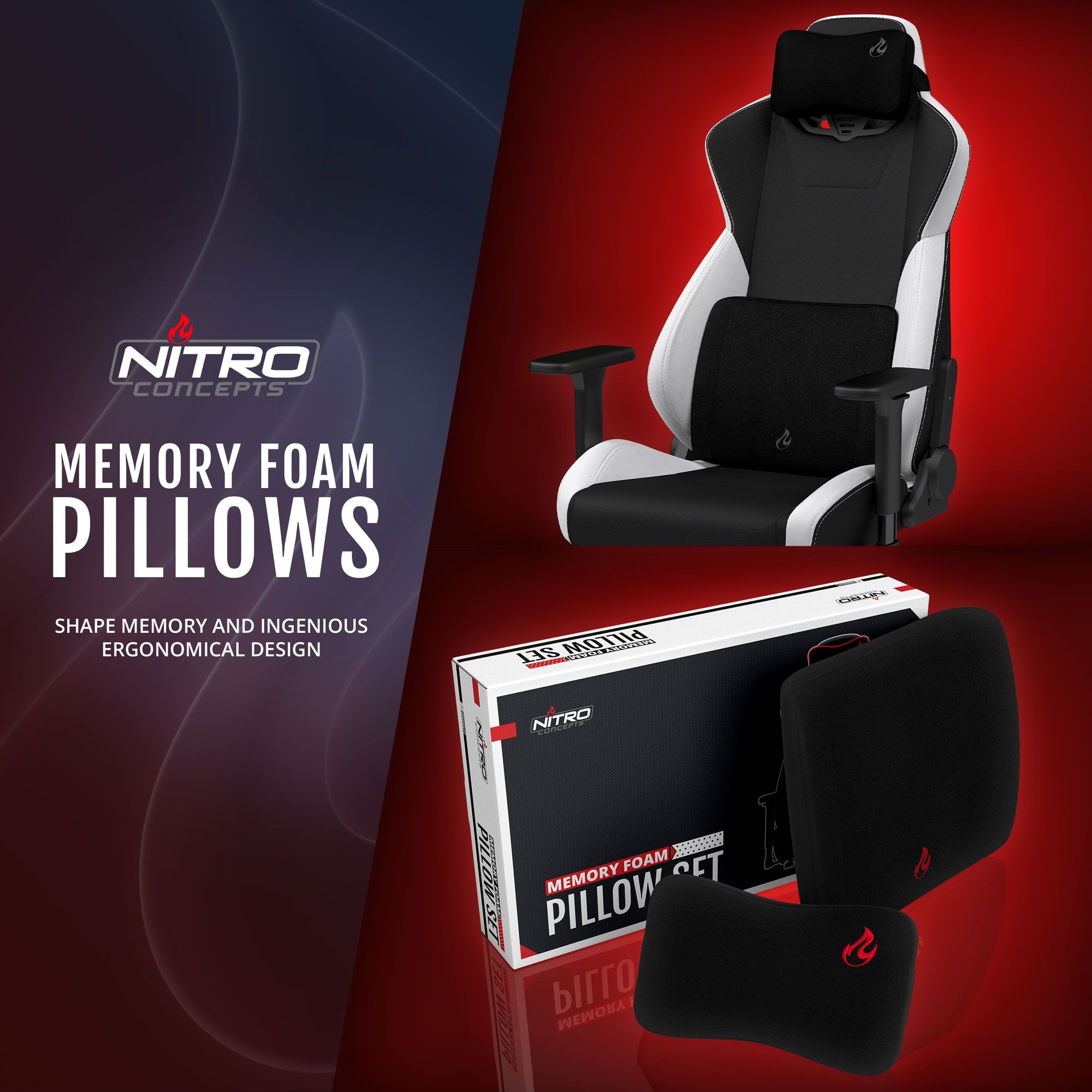 комплект подушек MEMORY FOAM для игрового кресла