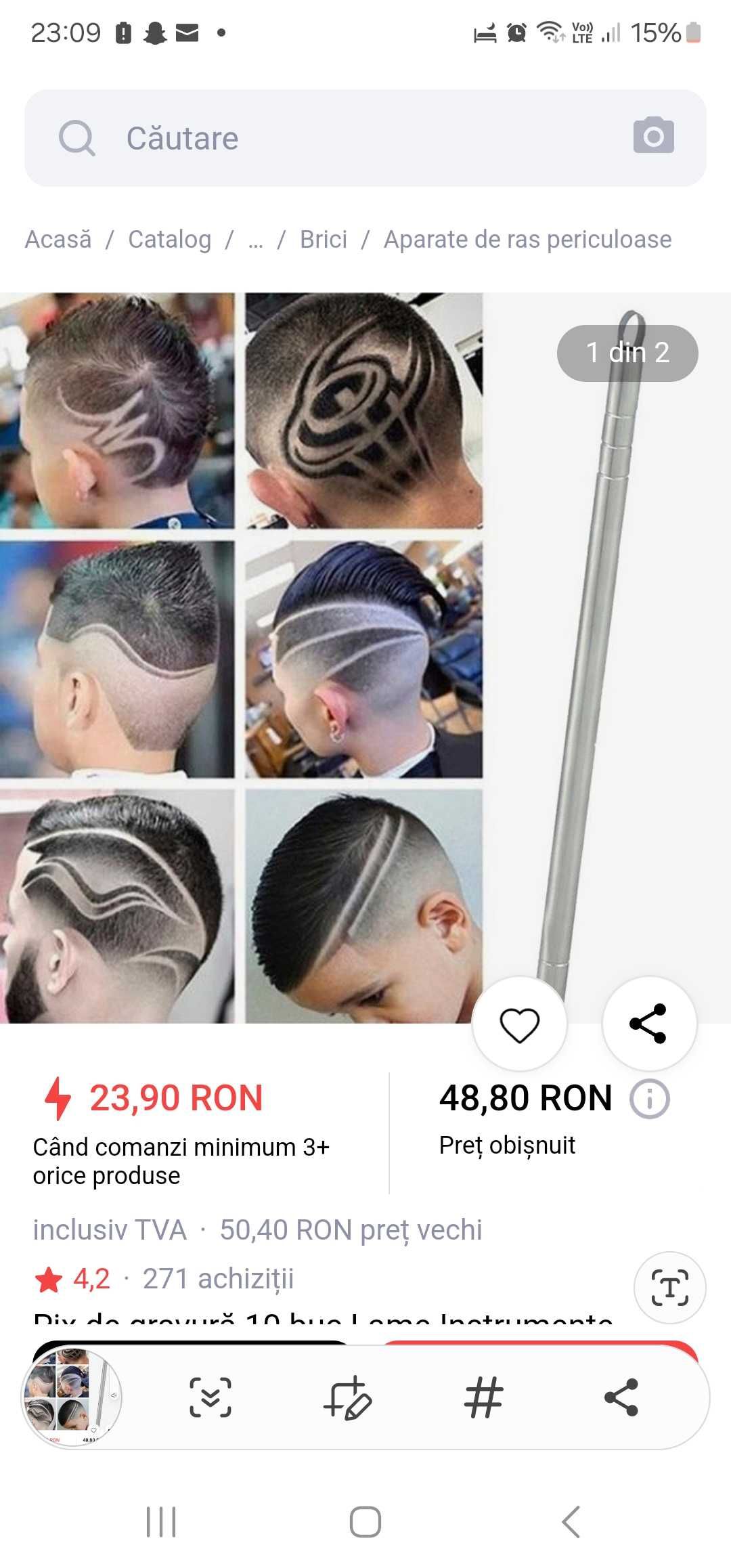 Creion cu lame pentru modele frizuri
