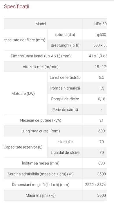 fierastrau cu banda amada 500 automat masina taiat debitat profile