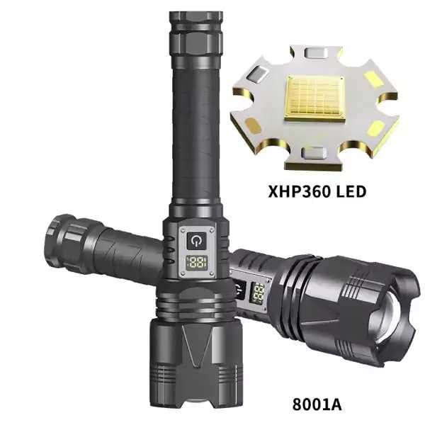 Супер мощен фенер с XHP360 LED 15000LM – Акумулаторен прожектор