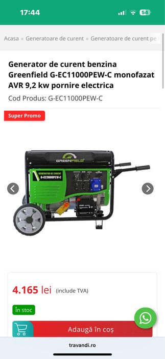 Generator electric 9.2kw monofazat